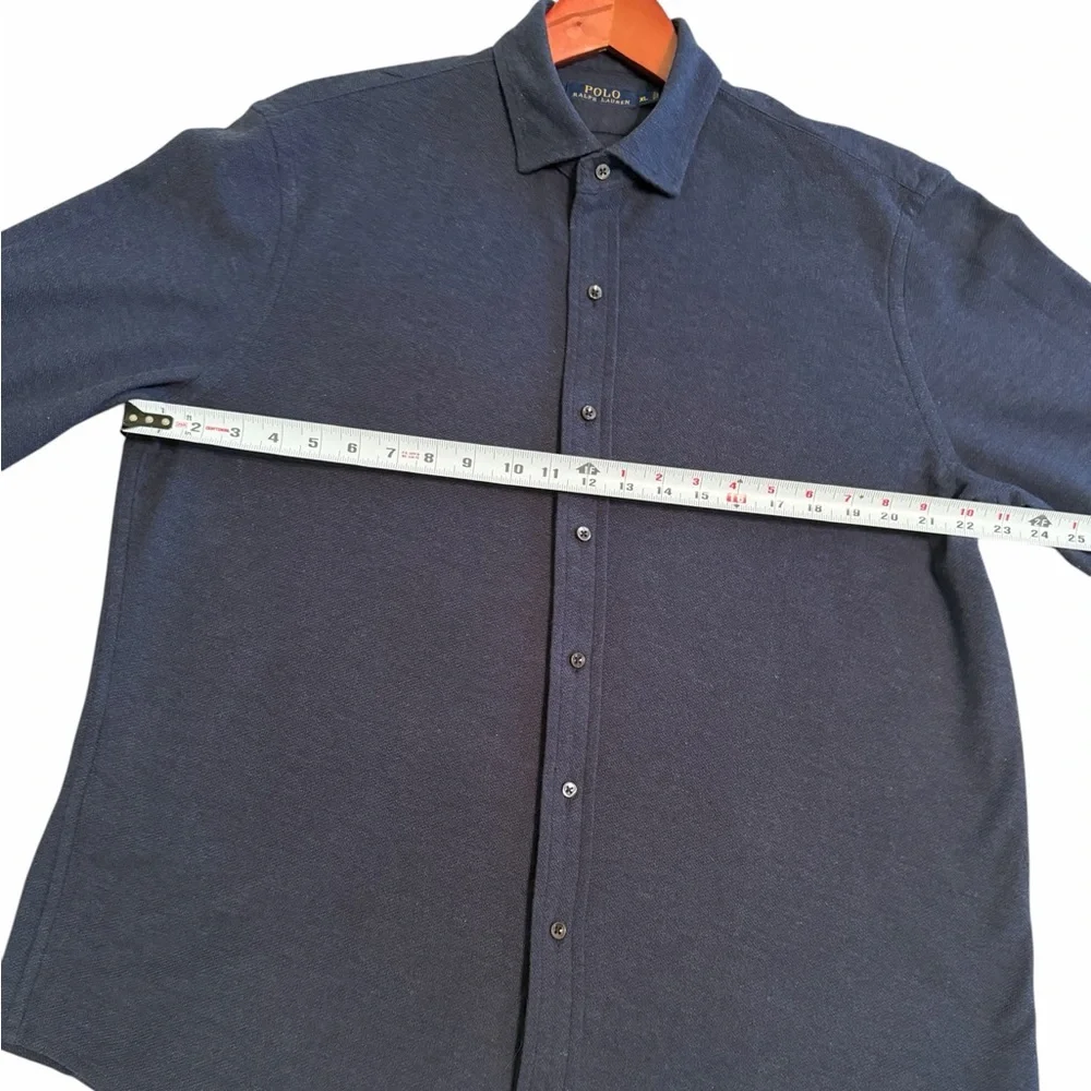 Polo Ralph Lauren EUC Navy Long Sleeve Button Front Shirt XL Classic Fit Cotton